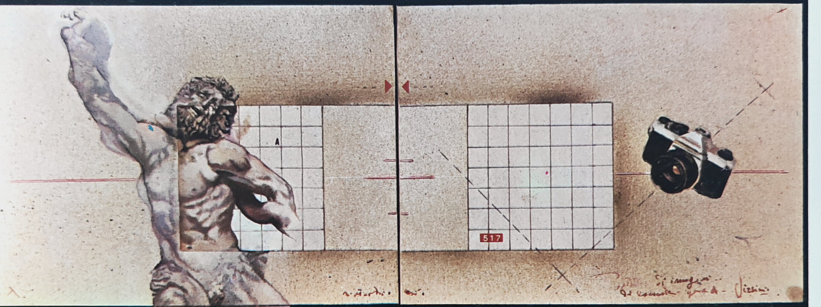 Détail Art 1963 cm 41x32 TM sur papier quadrillé