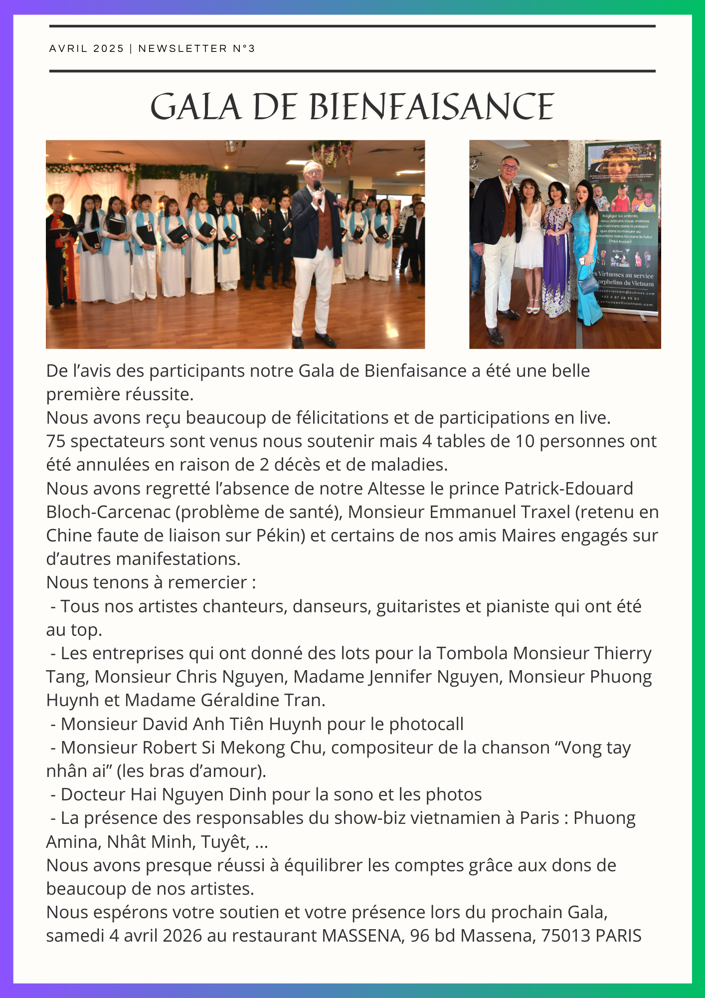 Newsletter n°3 ( (Bản tin)