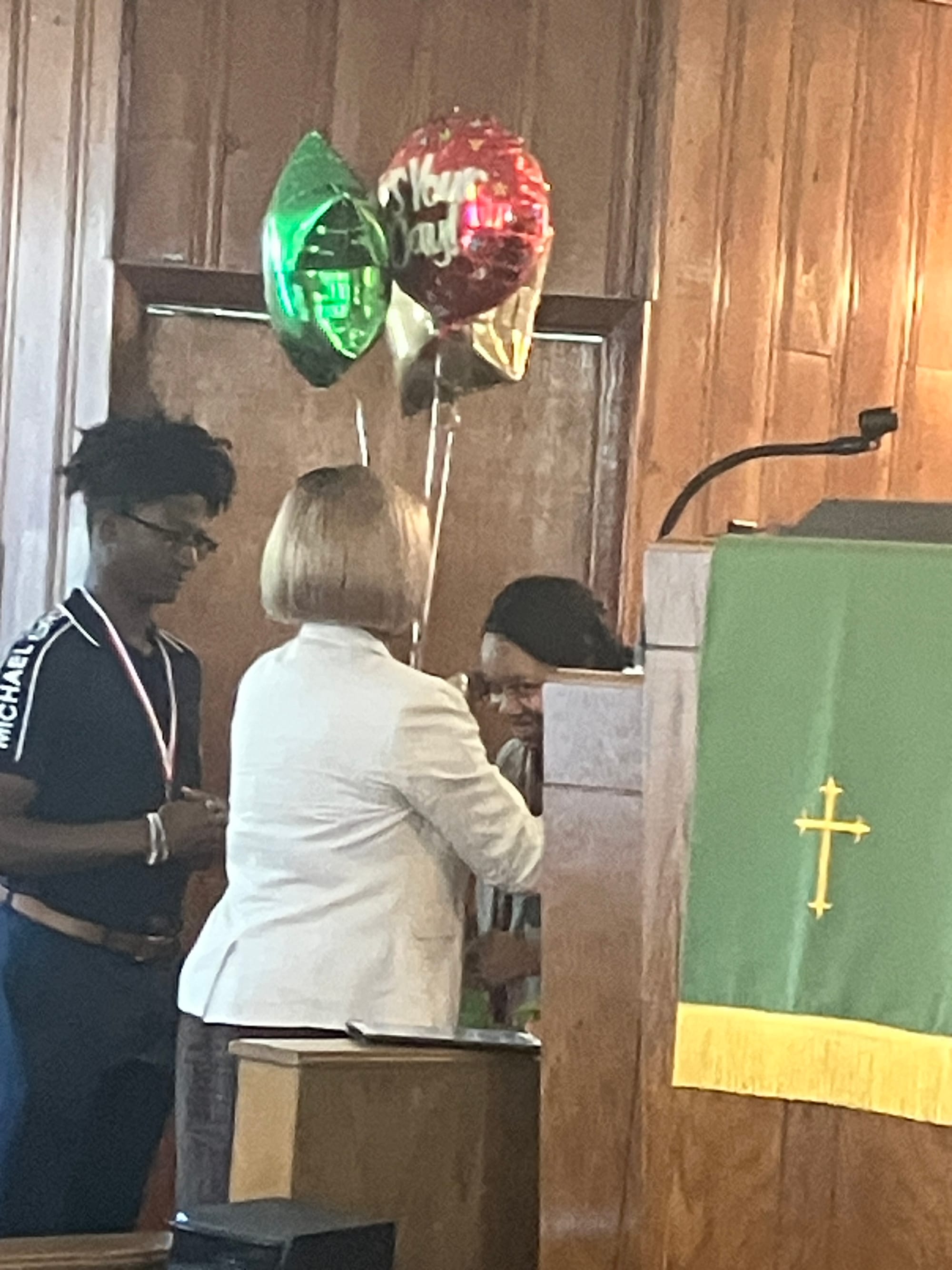 SIS. KENDALL YOUNG, YOUTH DAY SPEAKER, HONORED BY YPD DIRECTOR, SIS. TWILA CONWELL & YPD CONTACT, BRO. ZAIRE SMARTT
