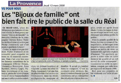 BIJOUX DE FAMILLE COMÉDIE D'HUMOUR 2008